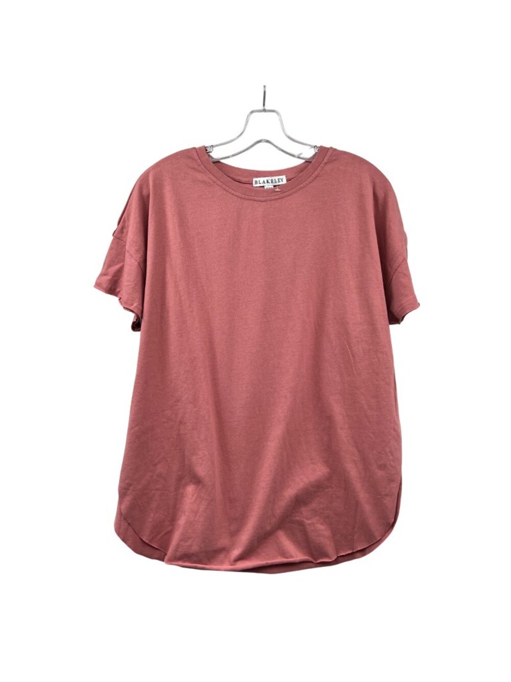BLAKELY Womens T-Shirt Pinkish Round Hem Size S/M Cotton